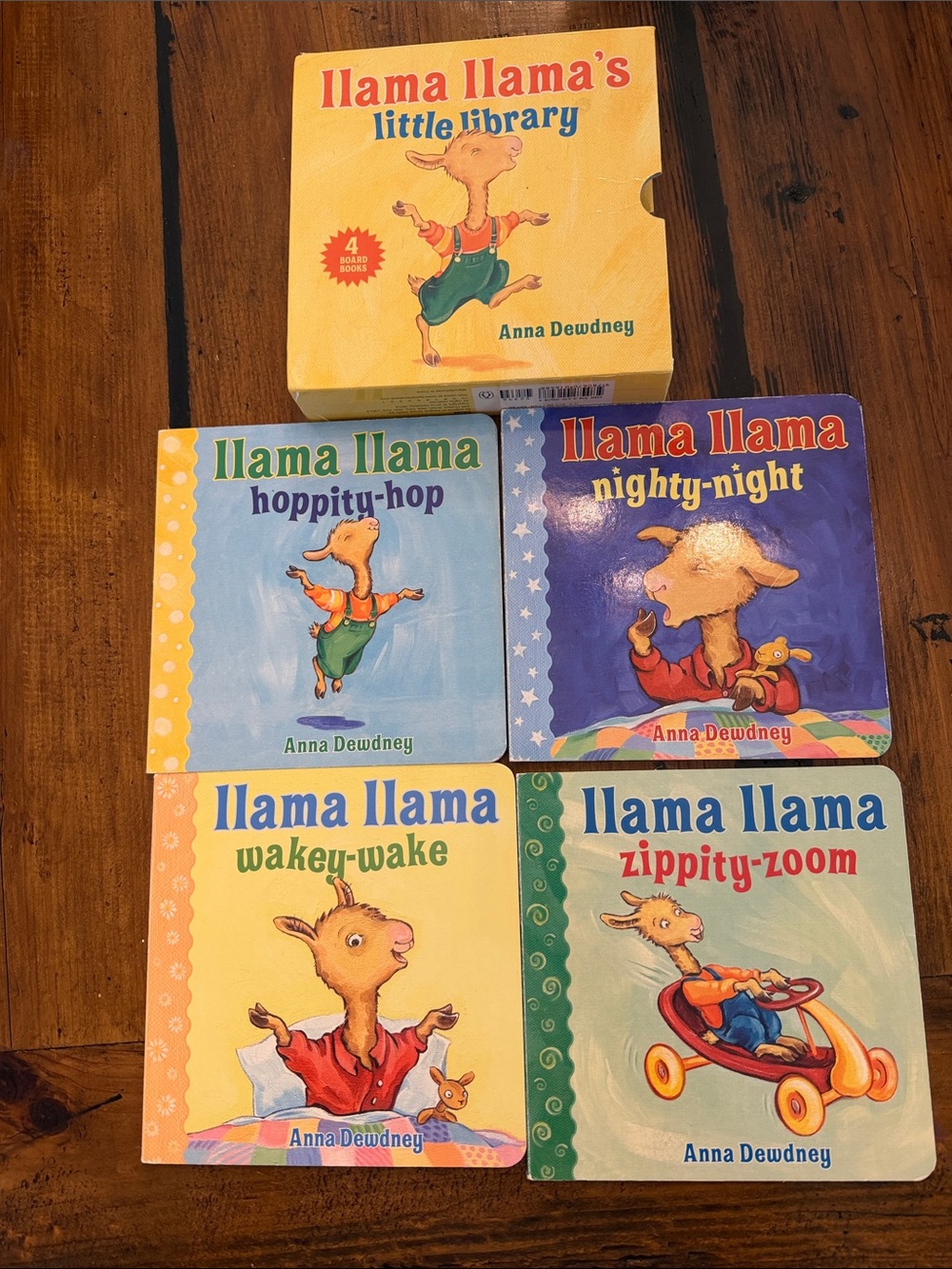 Llama Llama Little Library Board Book Set by - Yellow/Blue/Red/Green